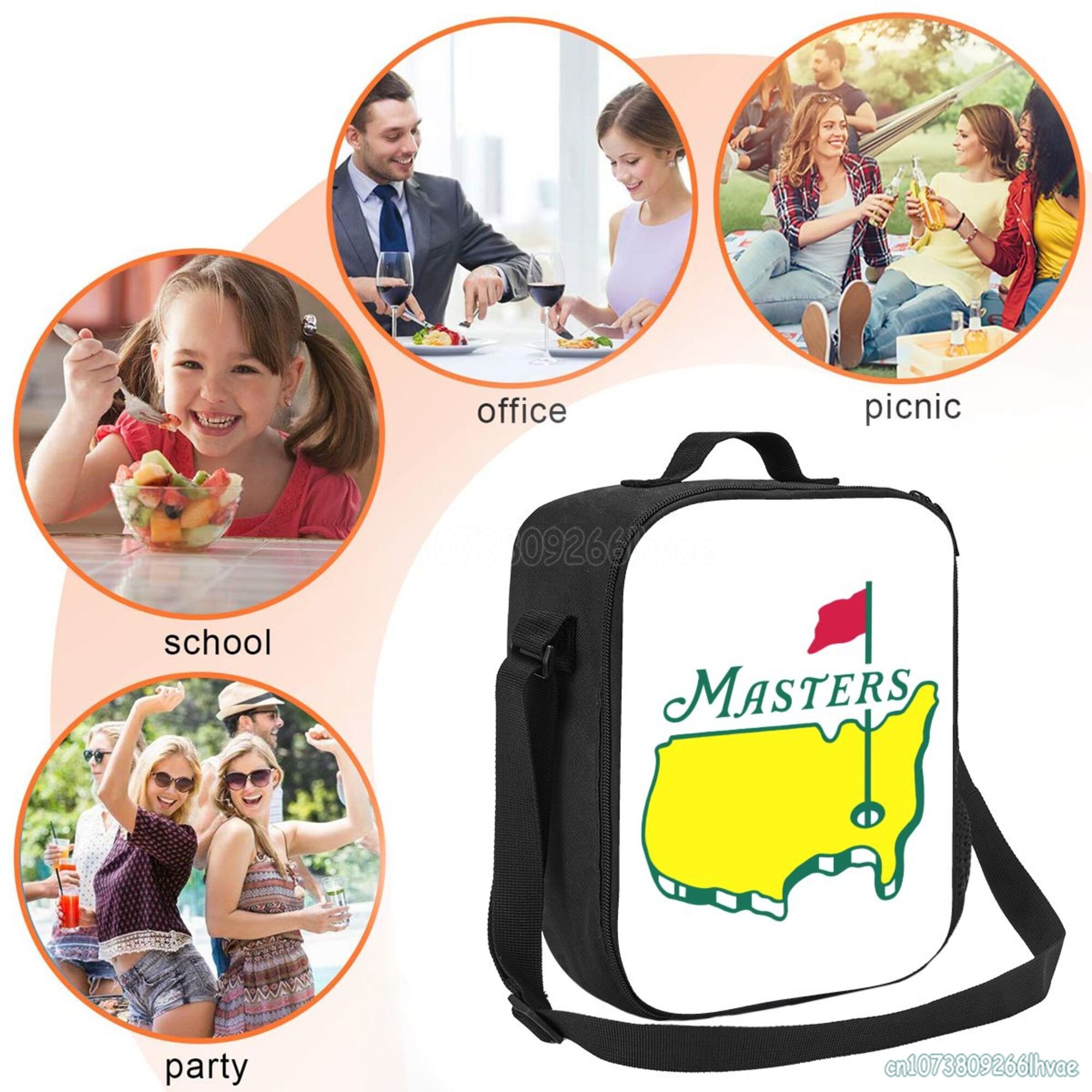 Masters Tournament Thermal Insulated Lunch Bag Golf Sport Portable Bento Tote Box High Quality Oxford Leakproof Cooler C260810