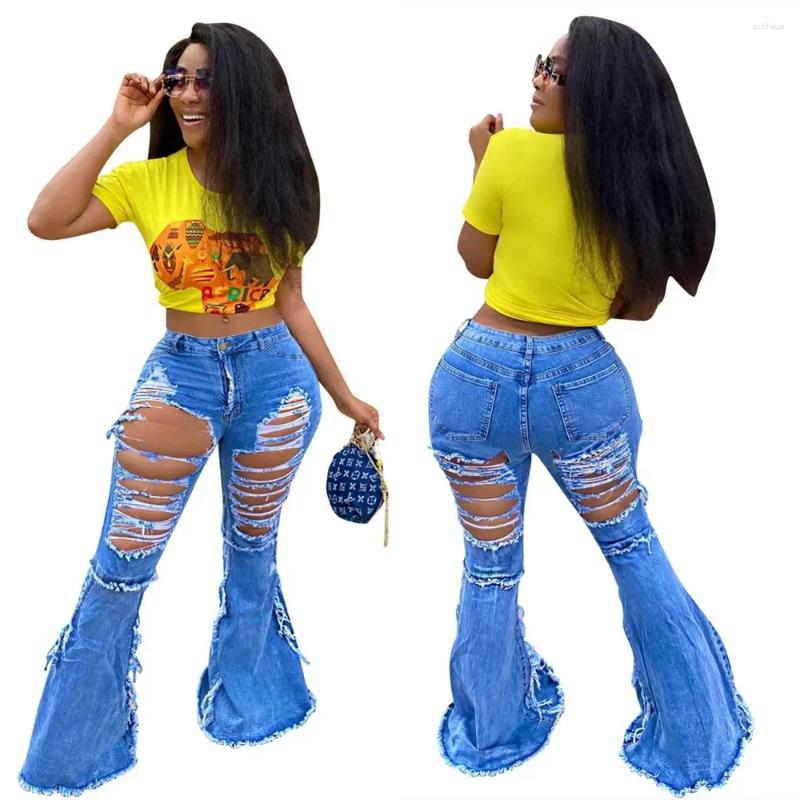 Pantalon féminin plus taille Vêtements pour femmes 4xl Trou de dos avant sexy