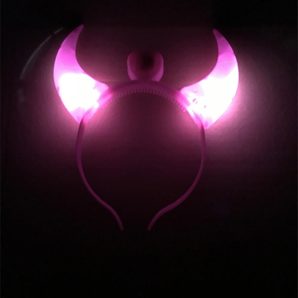 LED Funny Devil Horn Light Up Headband Hair Hoops Flashing Horn Children Adults Halloween & Christmas Party Decor-image-996692108