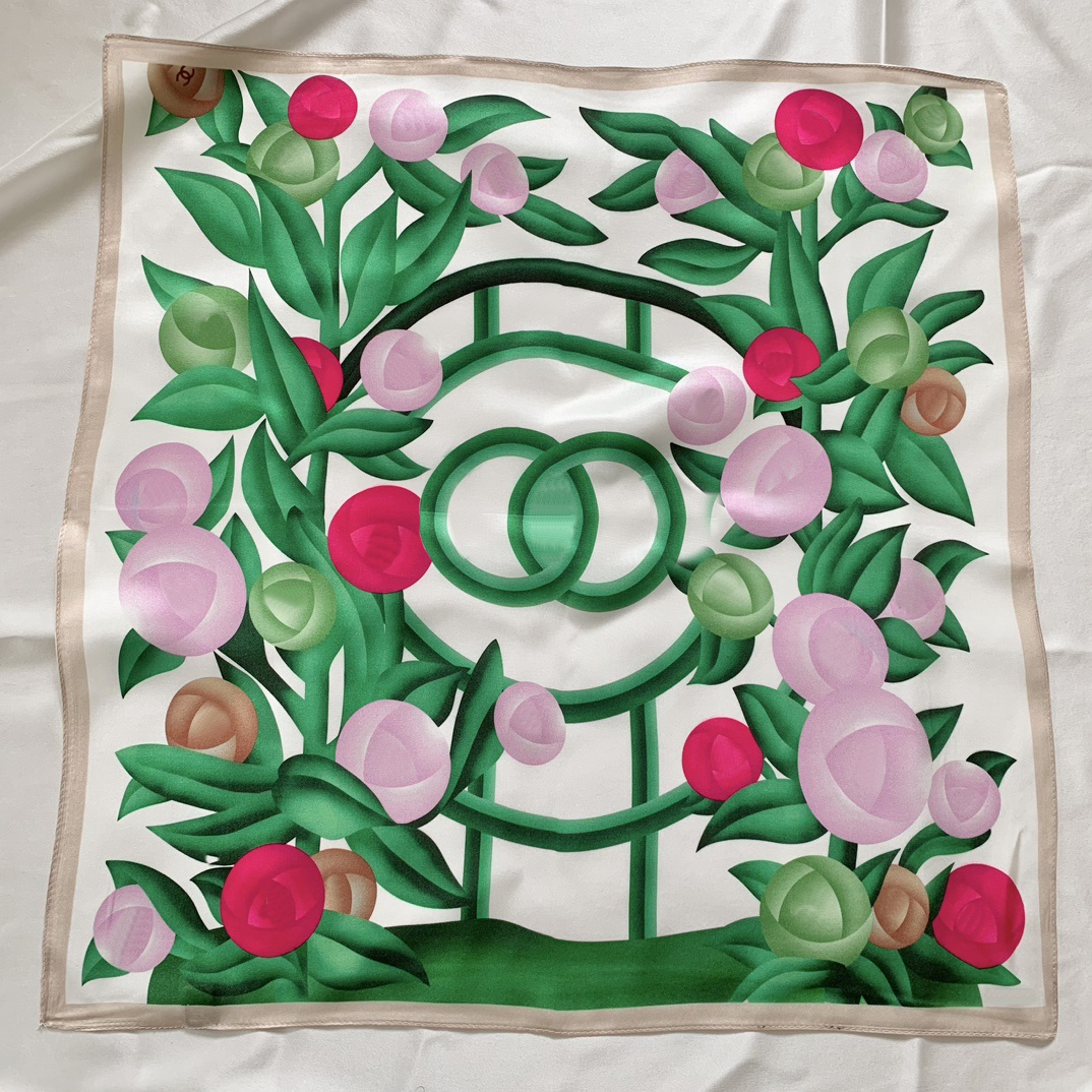 Flower Charm Scarf Twill Print Women&#039;s Square Scarf Shawl Ethnic Style Scarf Summer New Designer Brand Scarf Wholesale Size 50x50cm-image-968819301