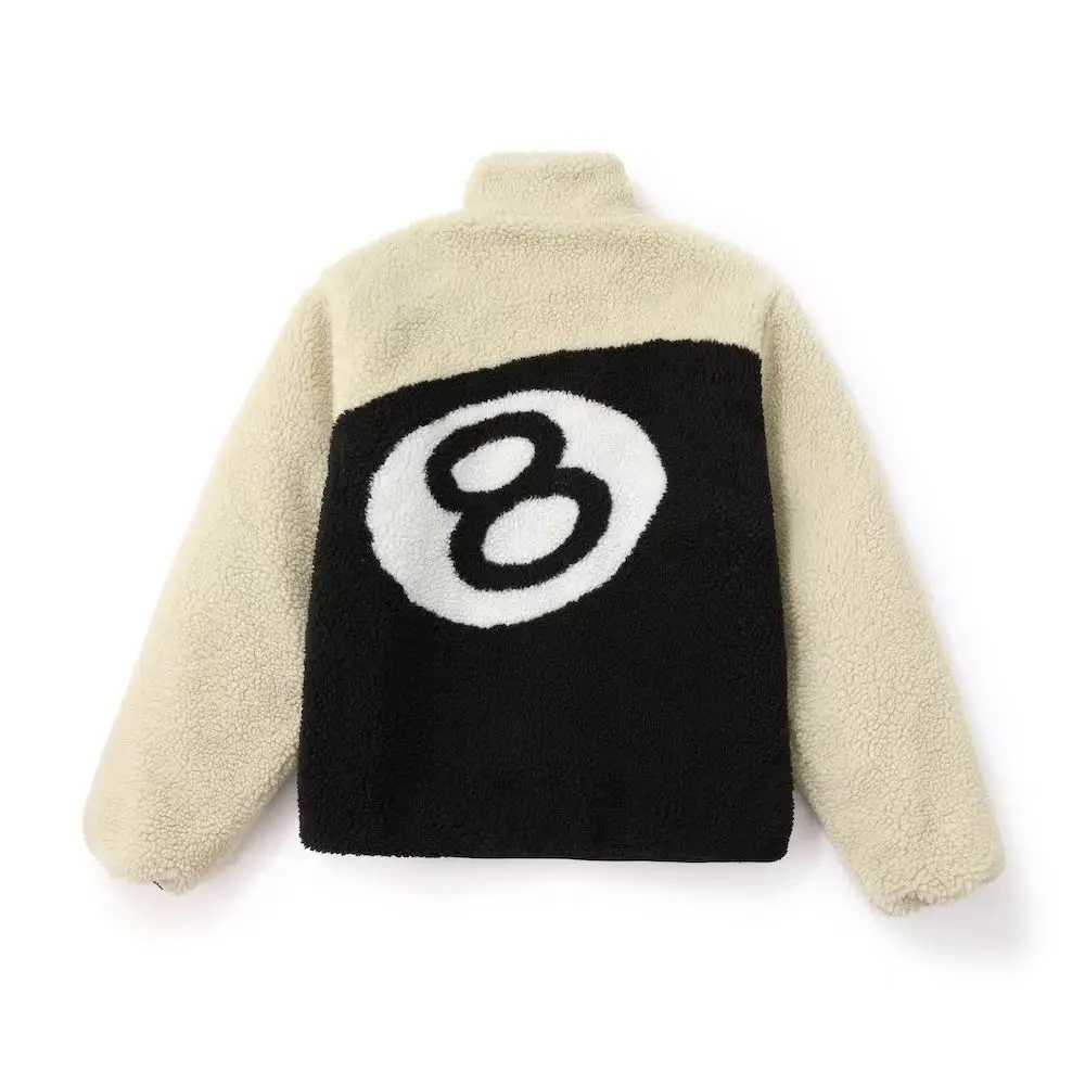 Vestes pour hommes veste en coton pour hommes veste en coton veste chaude lâche harajuku hip hop n ° 8 billard brodé de veste à glissière surdime