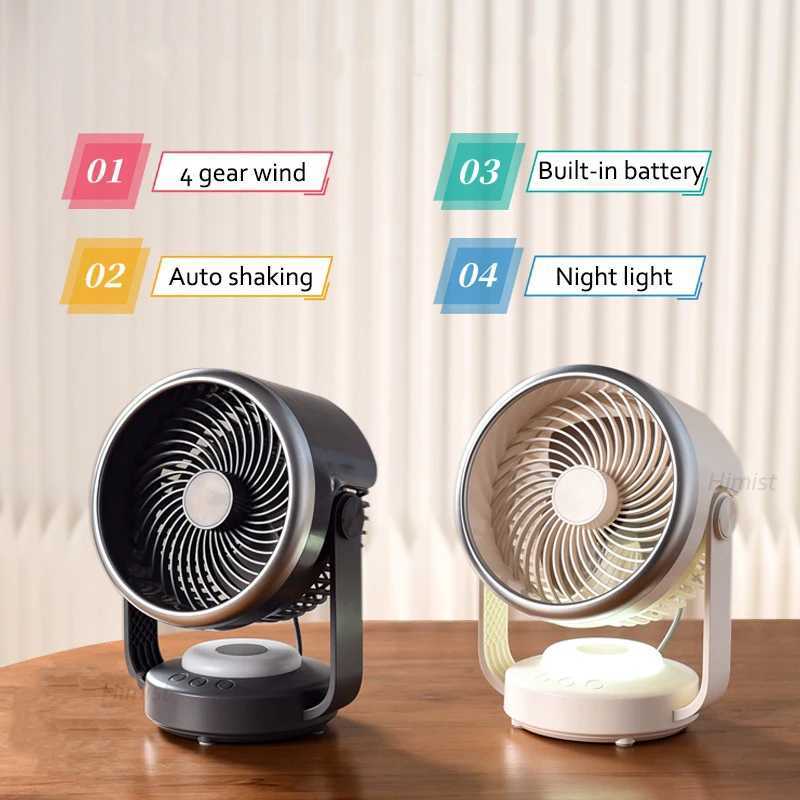 Electric Fans Multifunctional USB Charging Electric Fan Circulator Wireless Portable Home Quiet Ventilator Desktop Wall Ceiling Fan Air Cooler-image-964061807