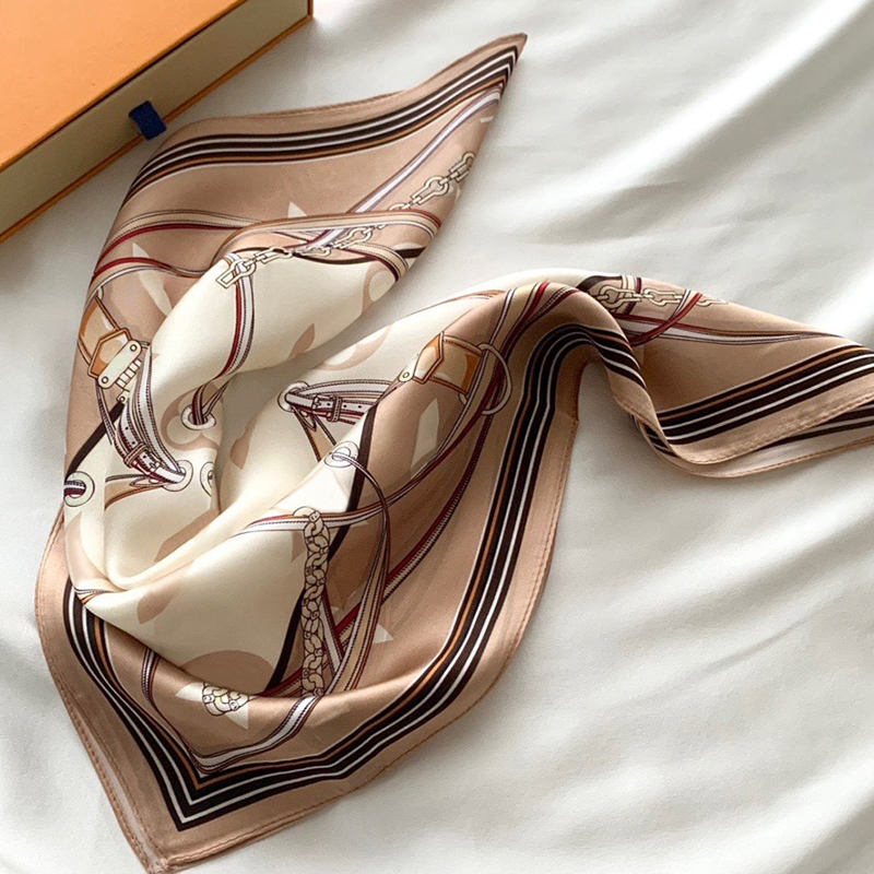 Women Designer silk Scarf fashion brand wrap Head scarfs Scarves shawl pleated birthday gift Easy to match Soft Touch size 50*50CM-image-964004028