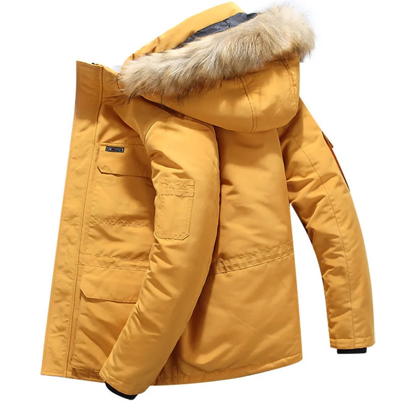 Parka Mens Winter Jackets Casual Warm Thick Hooded Fur Collar Coats Puffer Jacket Men Windproof Overcoat Plus Size 6XL 241111