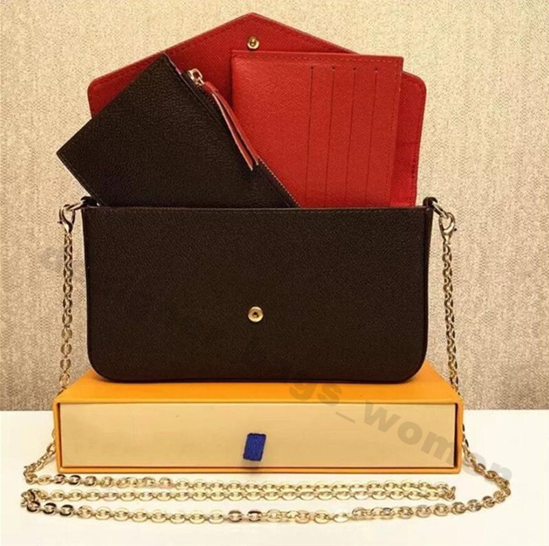 Pretty 10a Top Quality Designer Bags Woman Shoulder Bags Handbag Luxury Clutch Purse Lady Flower Printed Checkered Grid Card Holder Three In One-image-916849857