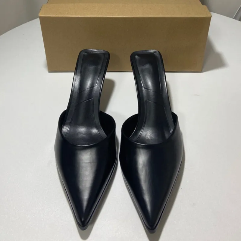 Femmes décontractées Sandales Fashion pointues Outèmes peu profonds High Talon Moules Mules Chaussures Grands Taille Été Stietto Party Robe Sanda