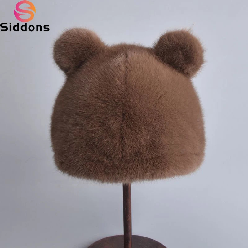 Style Mink Fur Hats Super Soft Women Winter Hat Cotton Lining Warm Russian Fashion Ski Beanies Plush Solid Color 241112