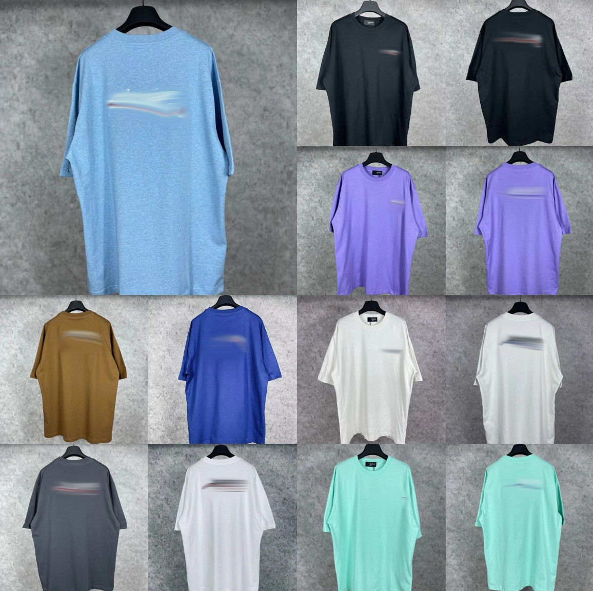 mens t shirts paris fashion classic wave letter printed cotton oversize casual short sleeve-image-556946064