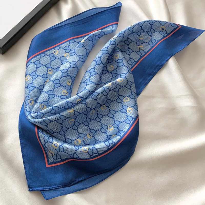 Women Designer silk Scarf wrap Head scarfs square silk twill Pashmina Scarves shawl pleated birthday gift Easy to match Soft Touch-image-963997180