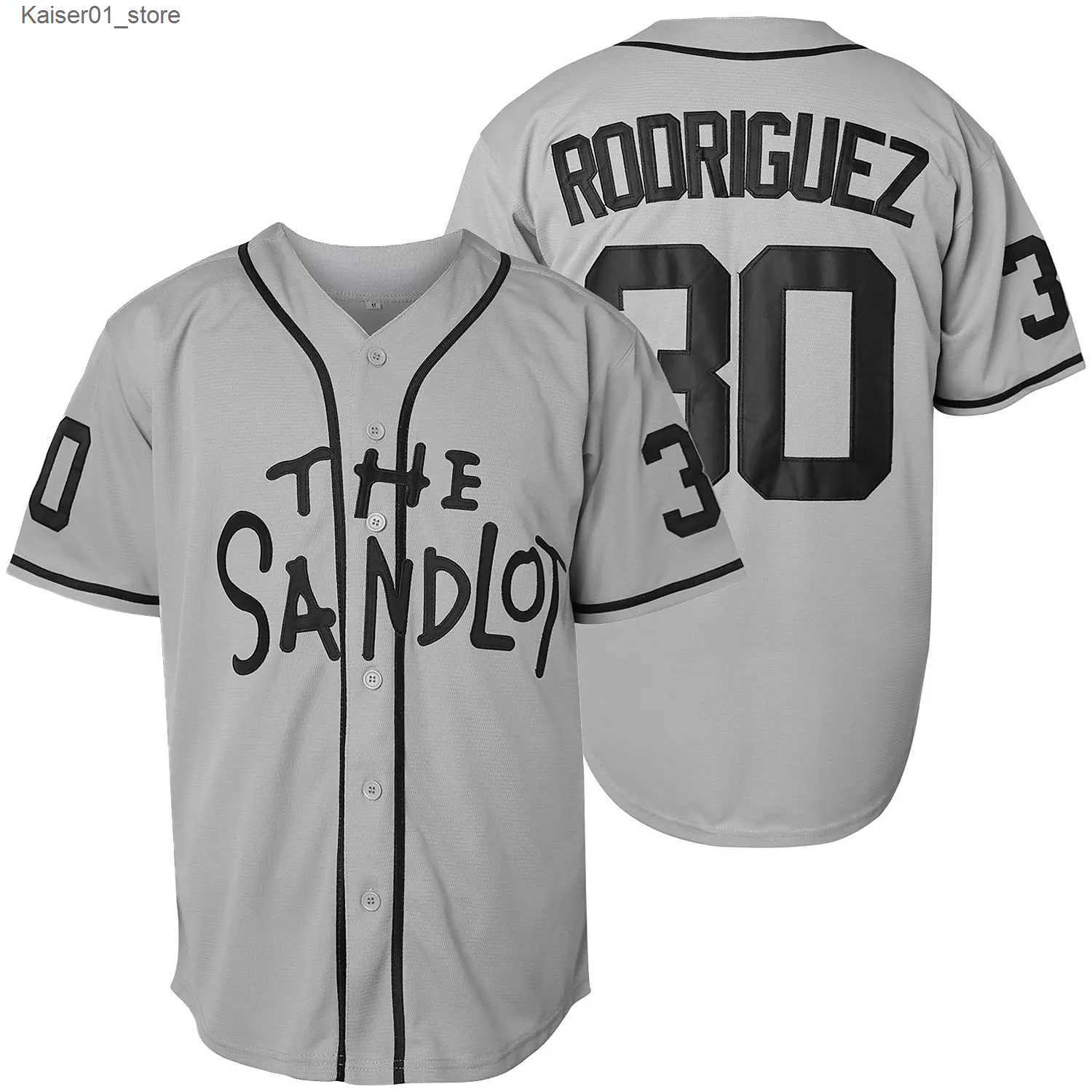 Baseball Jerseys The Sandlot Benny Rodriguez Baseball Jersey Stitched Movie Sports Shirt Gray White Blue L240910