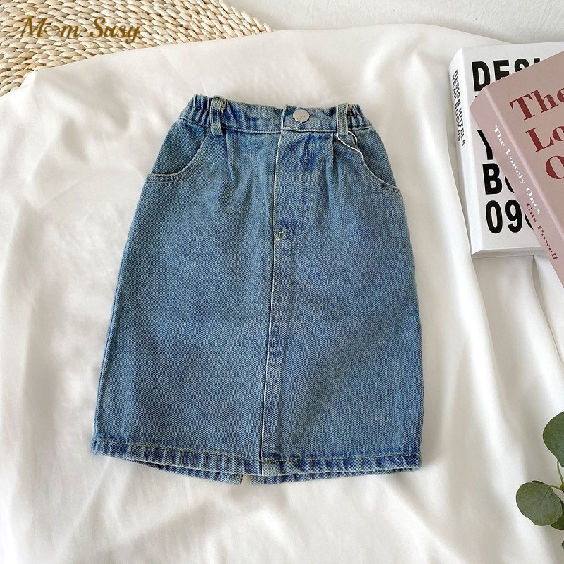 Fashion Baby Girl Jean Skirt Infant Toddler Child Cotton Denim Skirt High Quality Spring Autumn Summer Baby Clothes 1-10Y