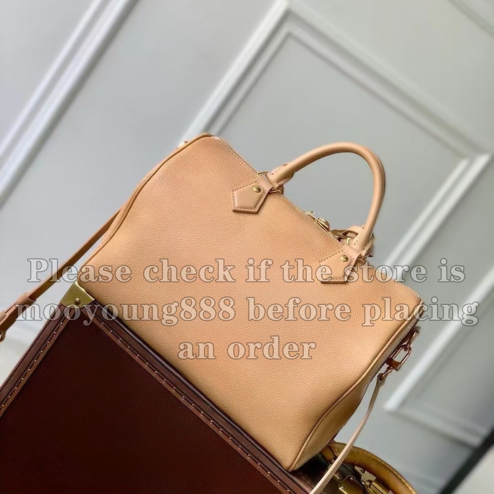 12A Upgrade Mirror Quality Designer Crossbody Bag Speedys Soft 30 Handbag for Women Luxury Bags Genuine Leather Bags Embossed Beige Purse Shoulde