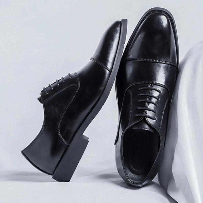 Dress Shoes Italian Mens Oxfords Handmade Comfortable 2024 Elegant Fashion Black Wedding Social Business For Male Size 46