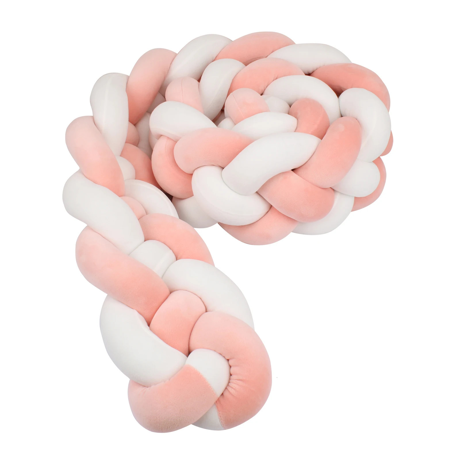 1M-4M Braided Baby Bed Bumper Handmade Cushion Knotted Braid Pillow Soft Pad Baby Room Decor Protector 240329-image-964000094