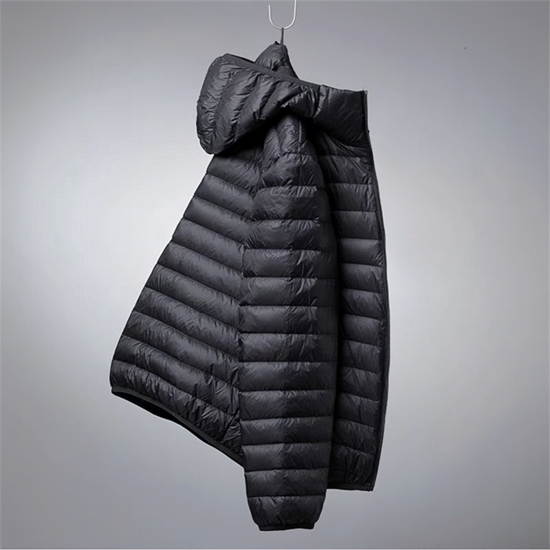 Oversized 5XL 6XL Men's Lightweight Down Jacket 2024 Autumn Winter New Coats Men's Zipper Hooded Packable Puffer Jacket