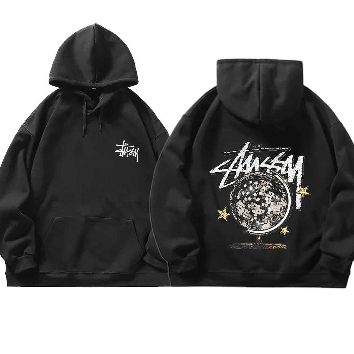 Sweats à capuche masculine 2024 Automne / hiver à sweat harajuku y2k Strt filles veste épaisse top top motif étoile zipper sweat à capuche T24111