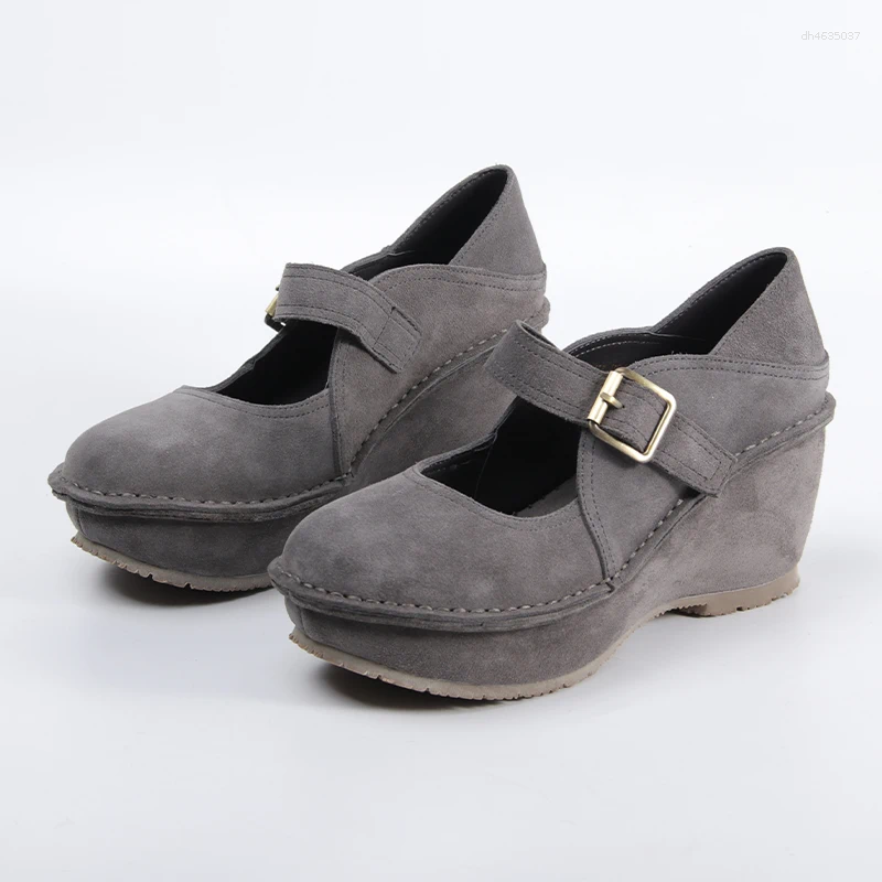 Chaussures habillées niche rétro hauts hauts épais semelles w-last mary jane hauteur augmentant le cuir complet confortable femme