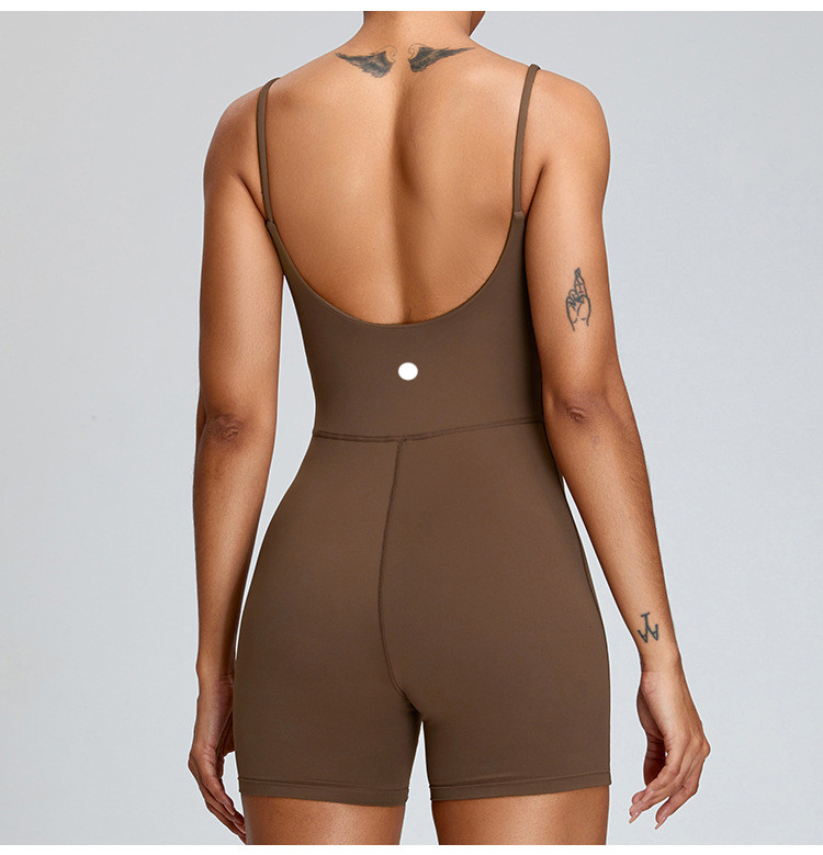 Women Bodysuits Outfit For Yoga Outfit Sports Jumpsuits One-piece Sport U Back Workout Bras Sets Sleeveless Playsuits Fiess Casual Black Summer L011