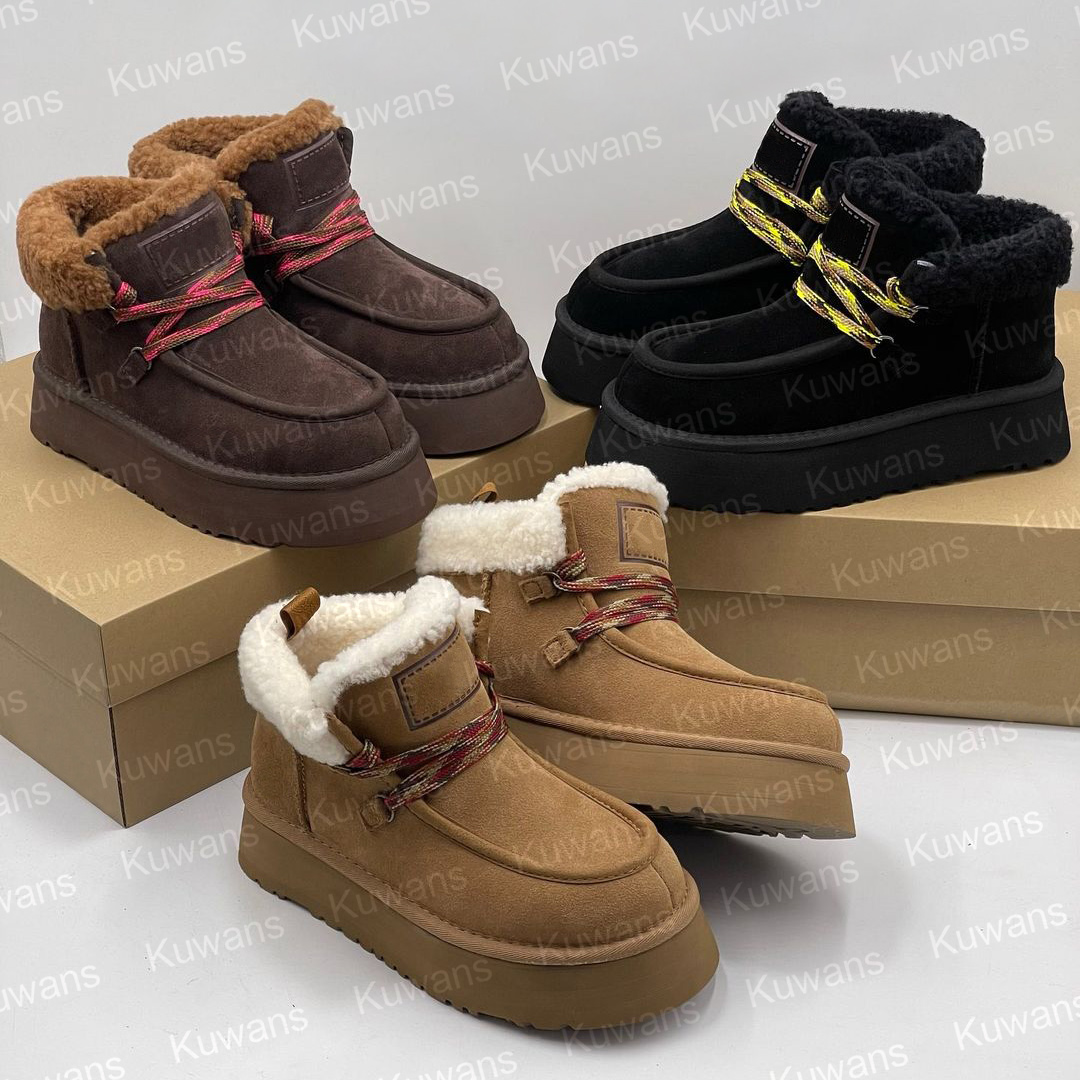 Women Funkarra Cabin Cuff Slippers Classic Ultra Mini Platform Boot Height Winter Snow Designer Tasman Tazz Fur Boots Ankle Fall Lace Up-image-979425361