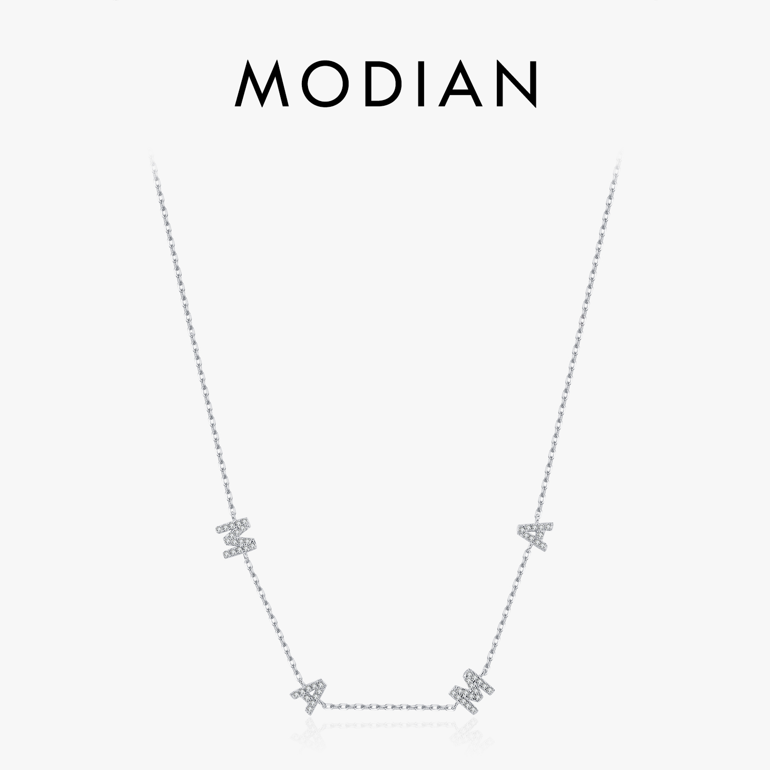 MODIAN 925 Sterling Silver Classic Letters MAMA Pendant Necklaces Rose Gold Color Link Chain For Women Jewelry Christmas Gifts
