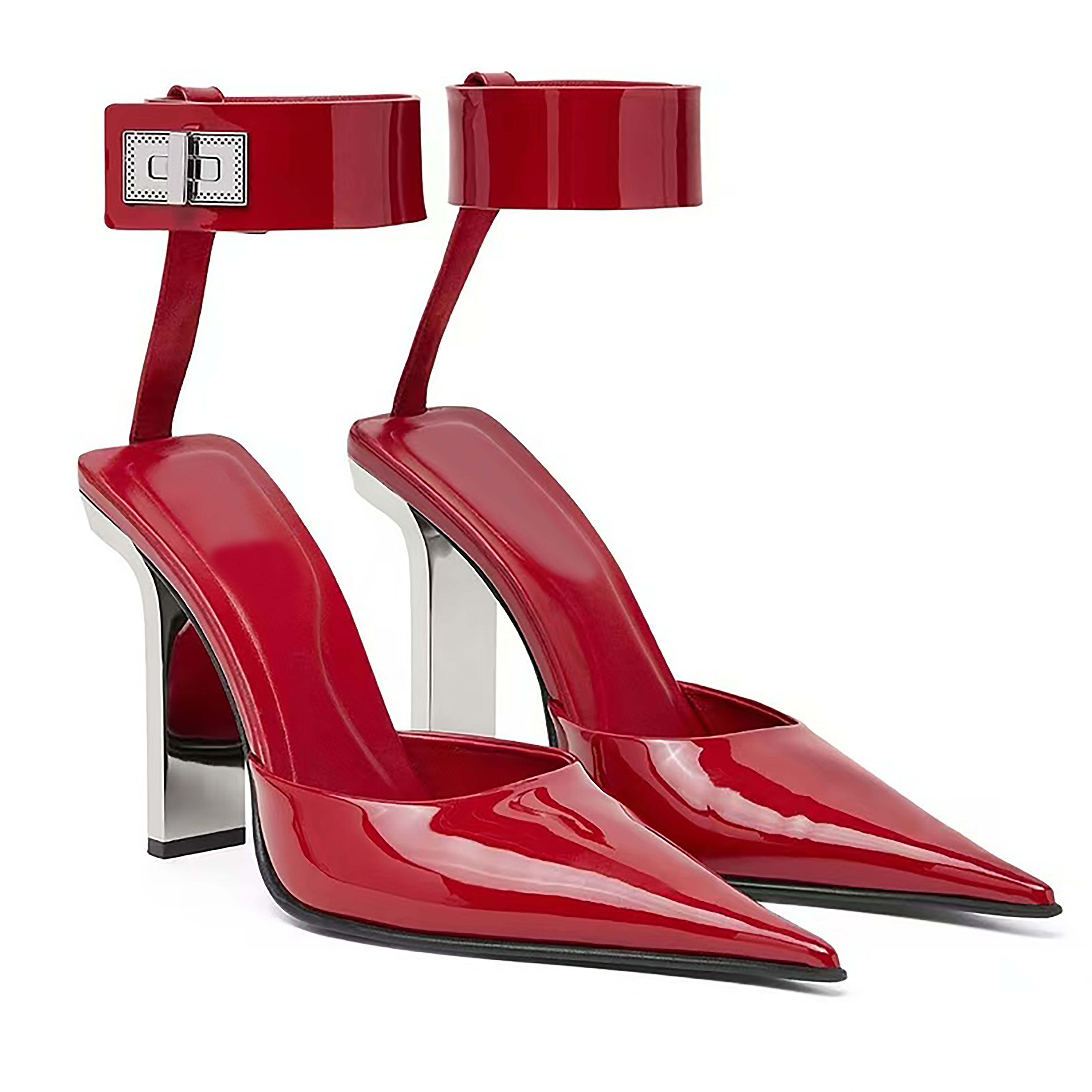 Nouvelles pompes de slingback de brevet boucle de boucle de fronde pompes chaussures talons talons sandales 105 mm de concepteur de luxe pour fem