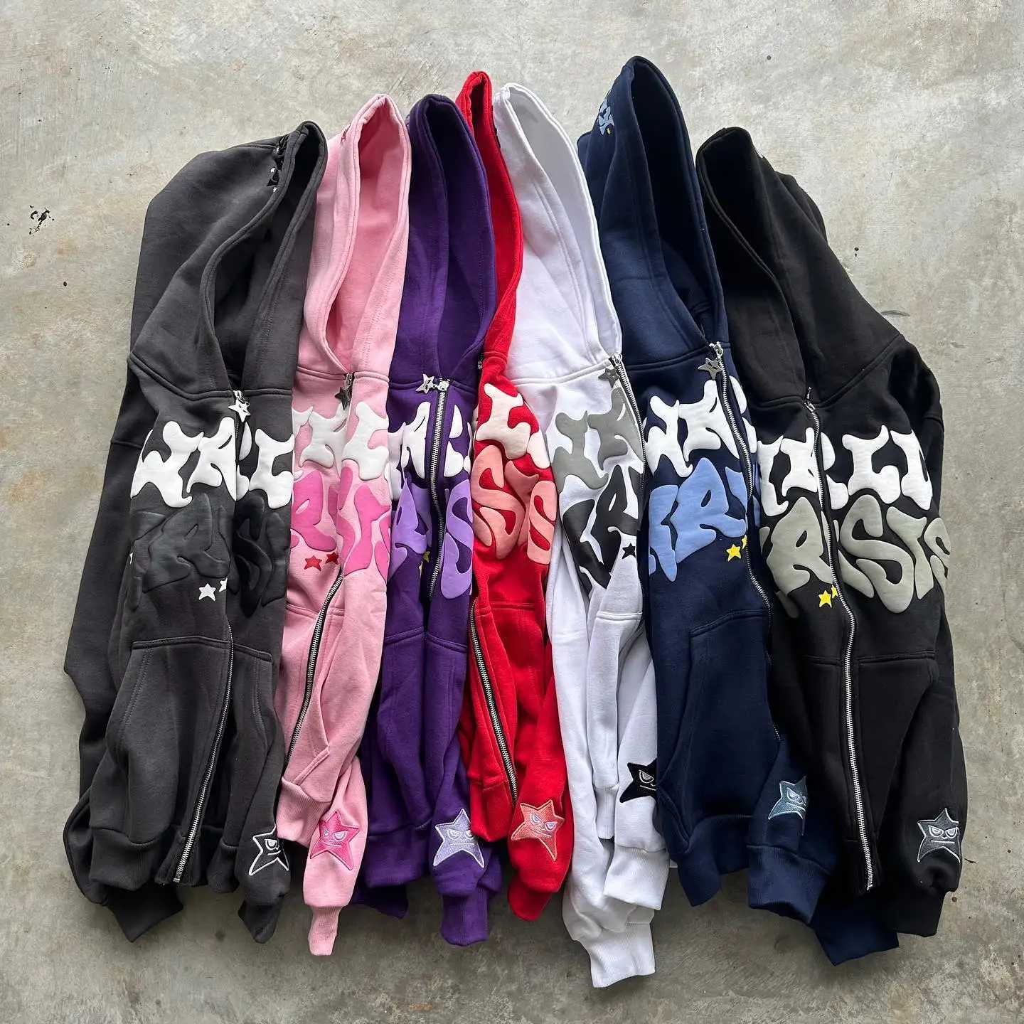 Sweats à capuche masculine Swetshirts Strtwear Zip Hoodie Y2K Sweethirt Hip Hop Lettre graphique Imprime à sweat à sweat surdimensionné Nouvel Ha