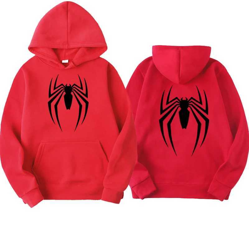 Sweats à capuche masculins 2024 Nouveau homme à capuche Strt Fashion Spider Print Pull Femme Fun Fun Fun Loose Hoodie Vêtements T241112