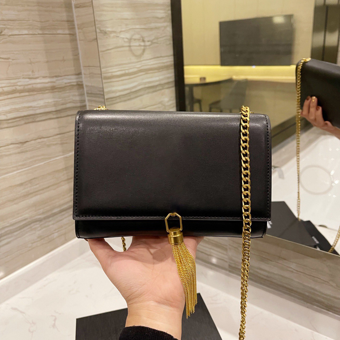mens Wallets leather chain flap square tassel Clutch Bag luxurys Designer fashion pochette Cross Body Shoulder sling Bags Womens cool caviar hand