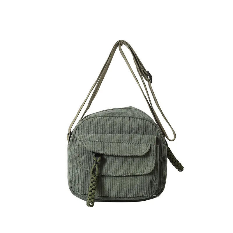 Womens Mini Corduroy Shoulder Bag 2024 Edition Womens Canvas Handbag Womens Zipper Casual Wallet Cross body Bag 241112