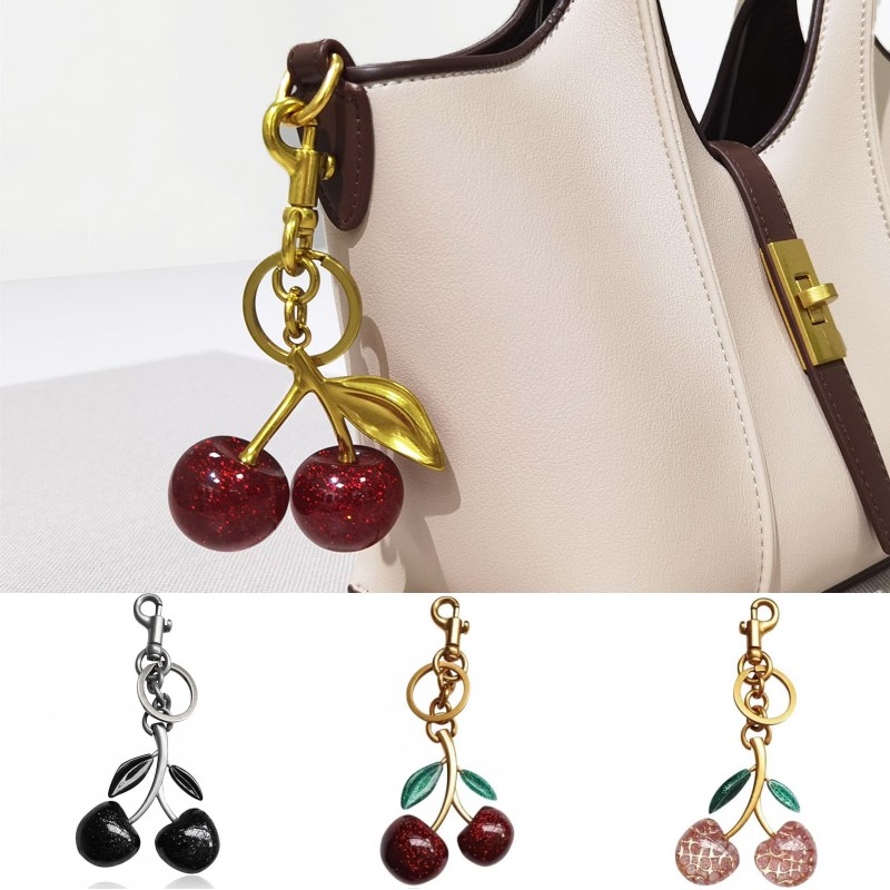 Bag cherry key chain designer bag charms wallet letters keychain casual simple style bag accessories novelty keychains fashionable female popular