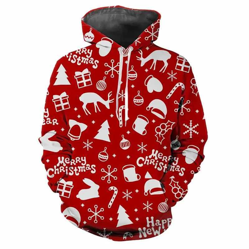 Christmas Mens Hoodie 3D Print Sweatshirts Harajuku Hooded Y2k Pullover Casual New Clothes Streetwear Mens Clothing Tops LX241113