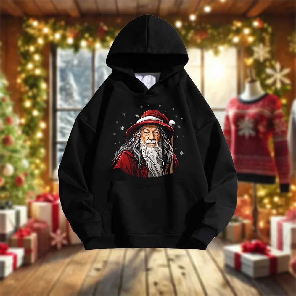 Sweat-shirt imprimé St. Gandalf Patring Men and Women Cotton Pure plus Velvet Sweat à sweat de Noël Tops Couple Sweatshirts New LX241113