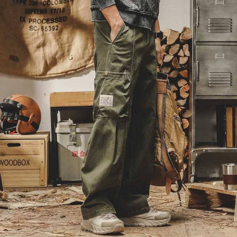 NewMilitary lti-pocket Cargo Pants For Men Autumn Casual Tactical Baggy Trousers Y2K Vintage Appliques Wide Leg SweatpantsXJ241112