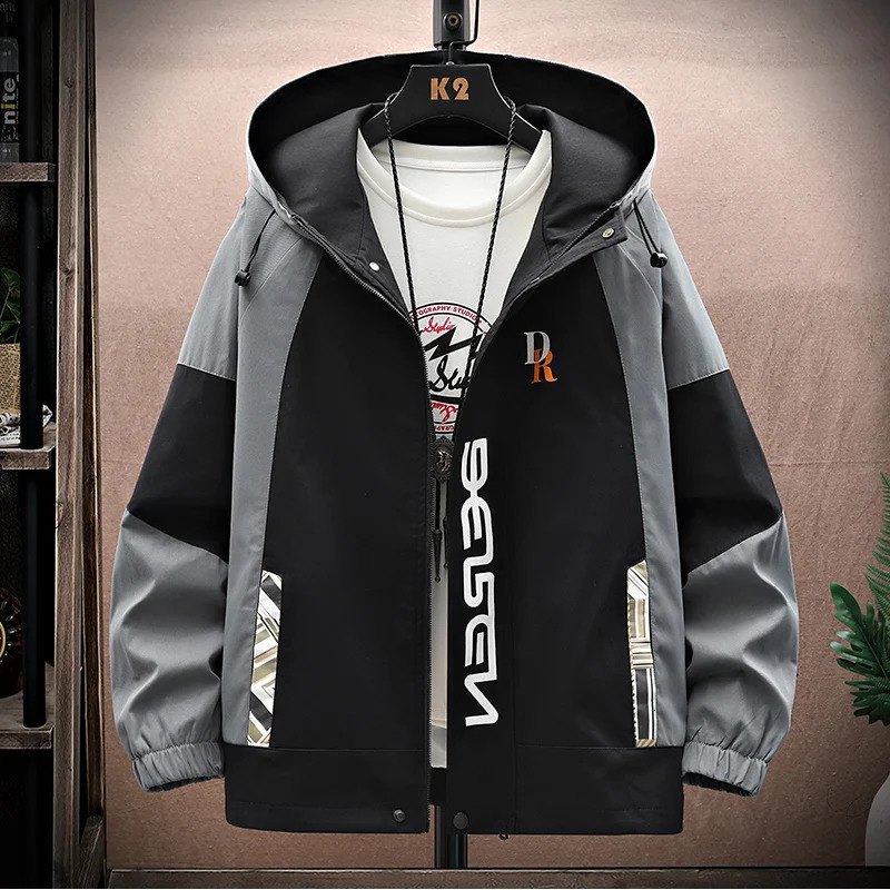 Y2k windproof mens polyester regular zipper casual jacket spring/summer color fashion mens surprise price 241112