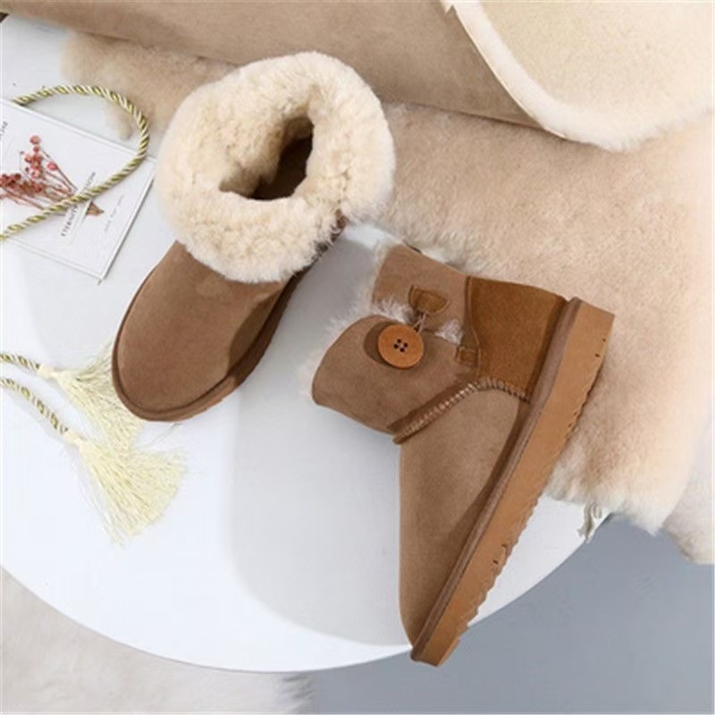 Boots Designer Womens Winter Snow Boot for Women Short Classic Martin Booties Thick Flat Shoes Leisure Cotton Shoes Luxury Real Leather Warm