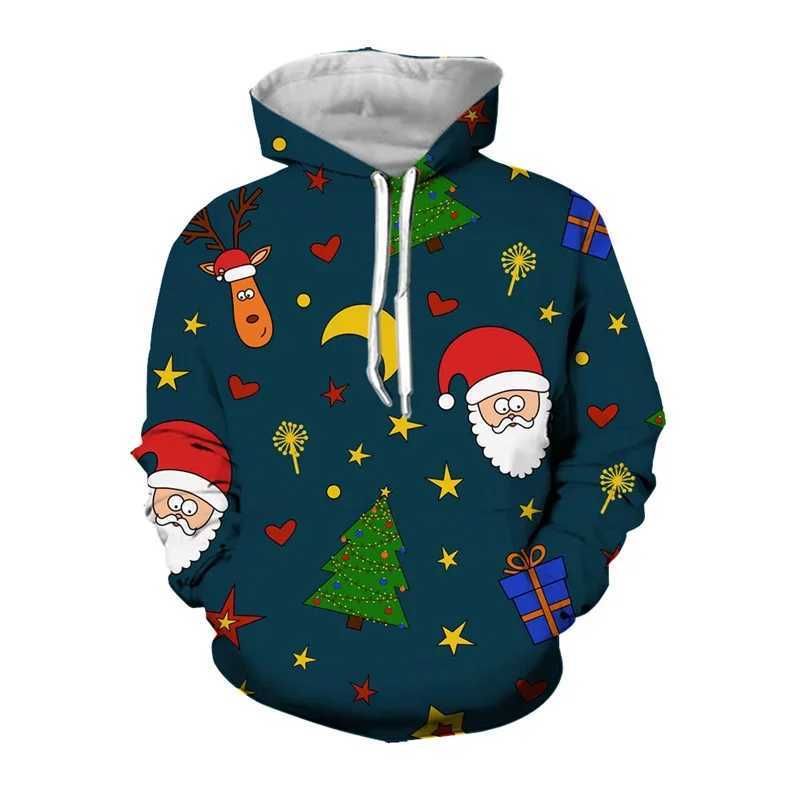 3D Animal Penguin Santa Claus Printing Hoodies For Men Merry Christmas Xmas Graphic Hooded Sweatshirts Harajuku Clothing Hoodie LX241113