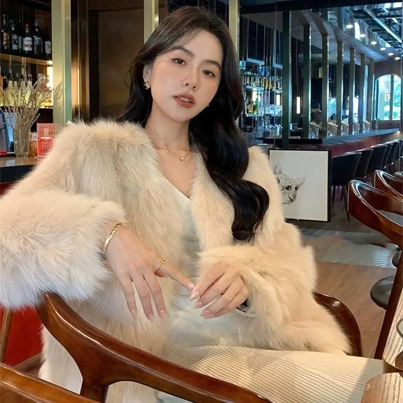Womens Winter Artificial Fur Warm Solid Elegant Coat Long Sleeve Womens Thick Teddy Bear Casual Straight Short Coat T832 241112