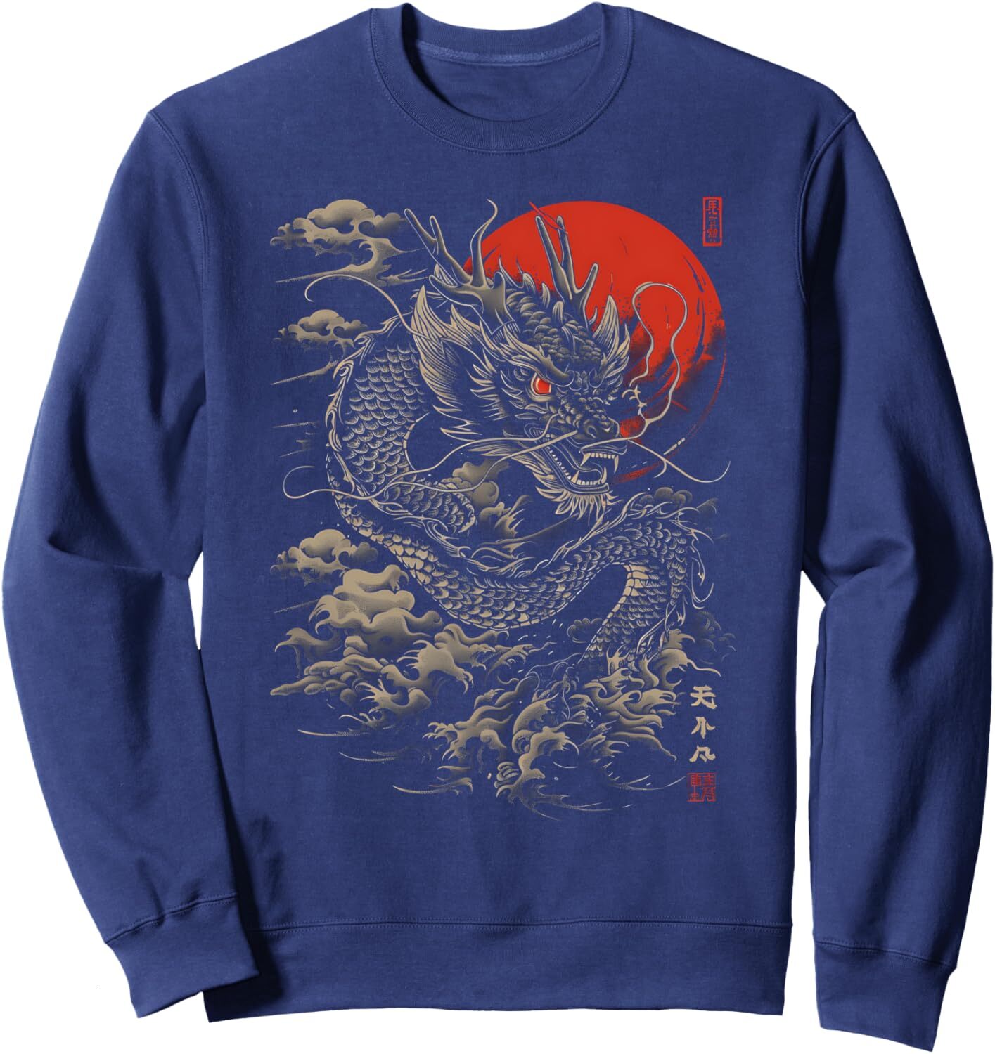 Chemises à manches longues pour hommes sweatshirt dragon japonais art design graphic t-shirt t-shirt tee streetwear vaches décontractées