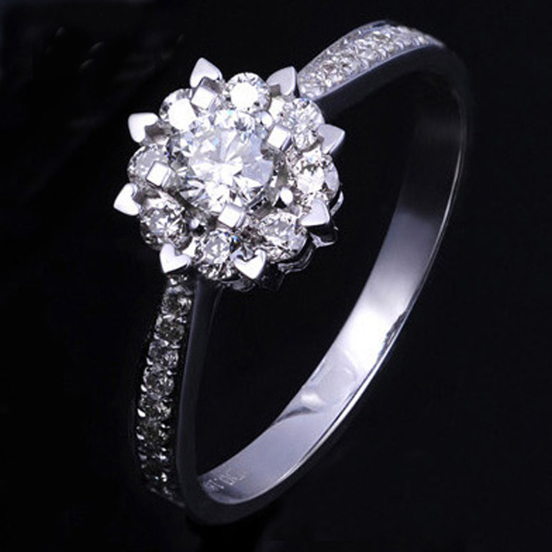 Choucong Brand Top Sell Wedding Rings Luxury Jewelry 925 Sterling Silver Round Cut White Lab Moissanite Diamond CZ Diamond Party Snow Flower Wome