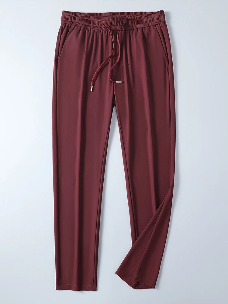 Pantaloni della tuta lunghi leggeri estivi uomini di raffreddamento traspirante in seta in nylon spandex pantaloni casual pantaloni maschi dritti 24