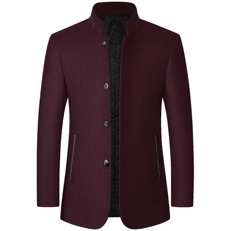Brovon Veste d'hiver pour hommes chinois Cold debout veste massive masque automne / hiver affaires veste laine décontractée 241112