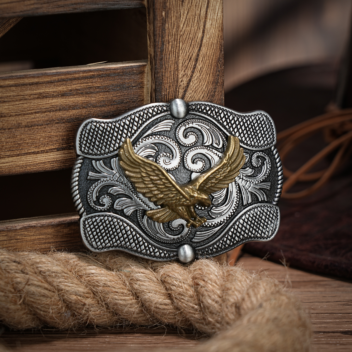 Men & Women-Western-Cowboy-PU Leather-Belts - Vintage Belt Floral Engraved Buckle Belt for Jeans