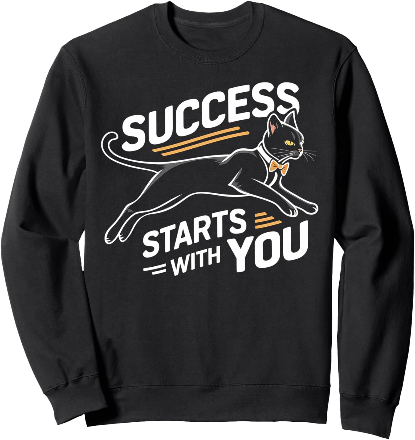 Chemises à manches longues pour les hommes Sweat-shirt Le succès commence avec votre conception de chat graphique t-shirt t-shirt theirt