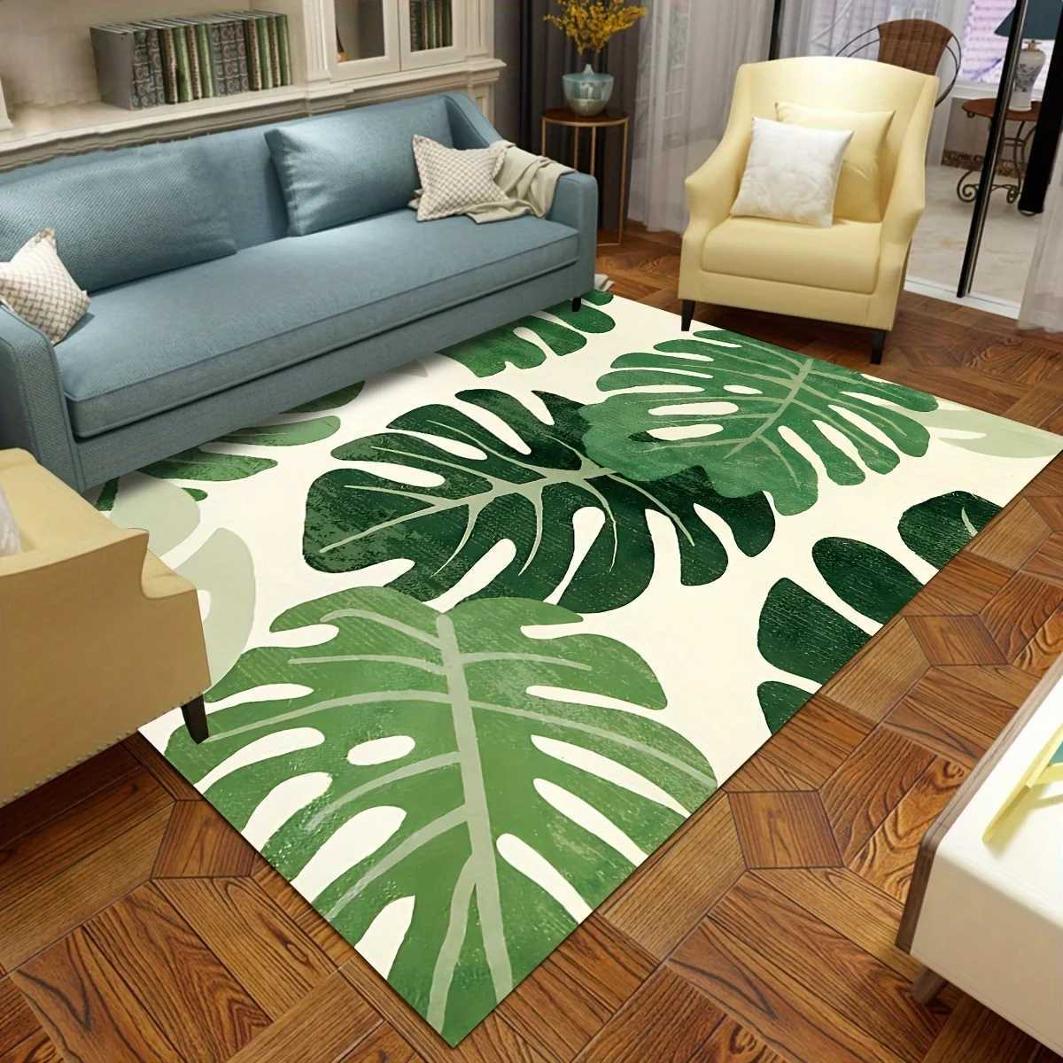 Carpet Plant Pattern Area Rug Living Ro Sofa Table Large Area Carpet Balcony Hallway Entrance Doormat Bedro Non-slip Floormat Decor Z241113-image-1032474405
