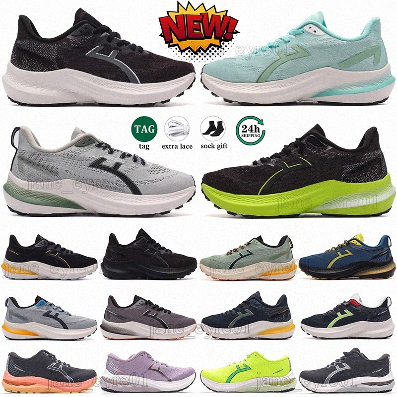 Sneakers de créateurs GT-2000 12 Chaussures de course pour hommes Black Grey Glow Jaune Blue GT 2000 11 Femmes Men Trainer Sports Jogging C4NA #