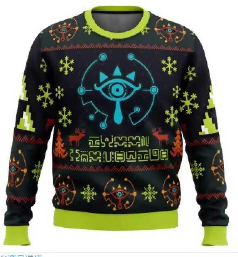 Majoras Mask Modèle sans couture Zelda Ugly Christmas Pull d'automne Femmes Men Pullover Tops 2025 Couple de mode Sweat-shirt LX241113