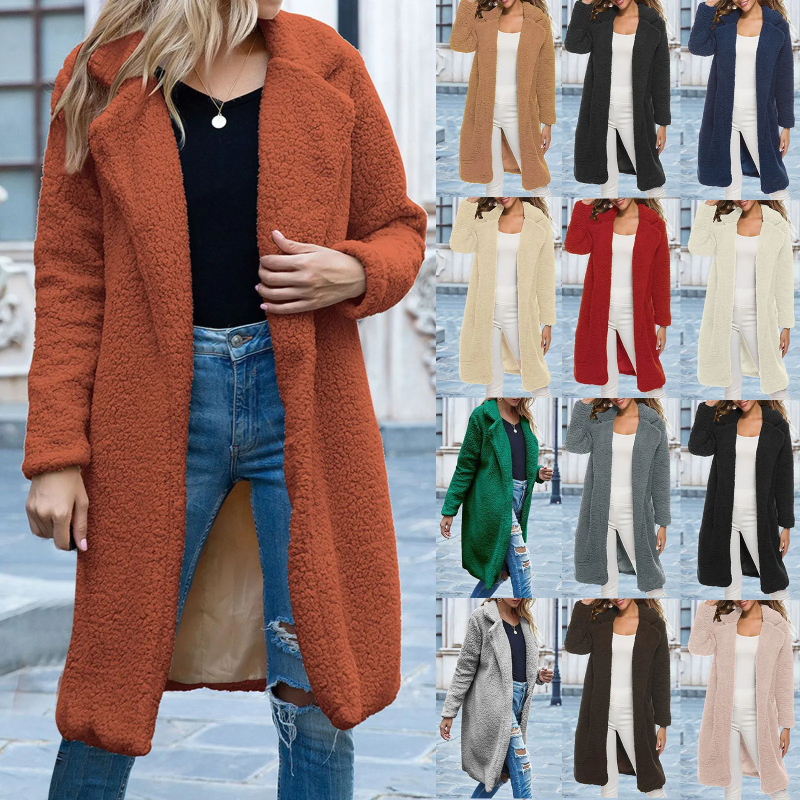 Automne et hiver long manteau en peluche manteau de fourrure artificielle longue 2025 veste de fourrure chaude épaisse femme
