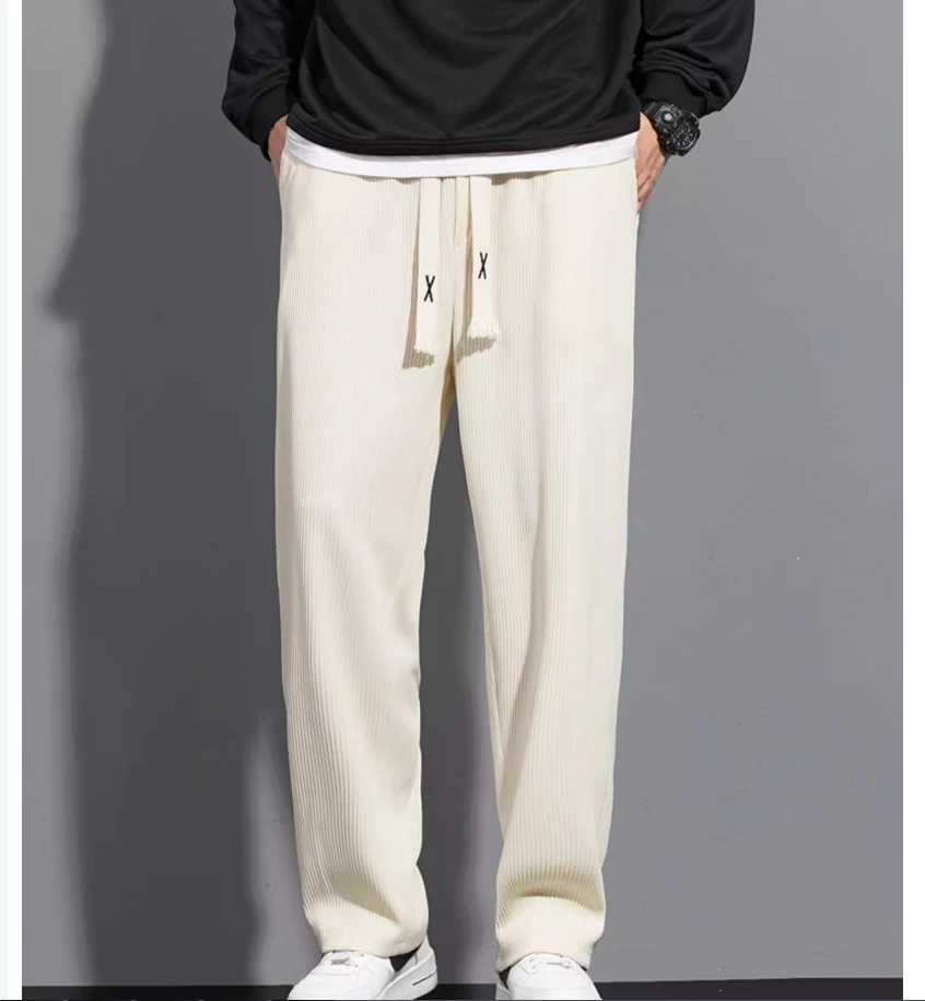 Spring and autumn fashion pants mens loose straight leg casual pants trend sweatpants High street large size wide leg pantsXJ241112