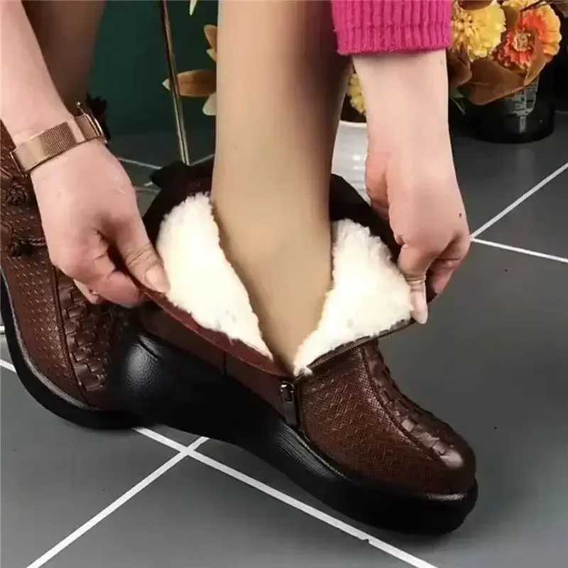 High Quality Winter platform boots warm ankle boots M shoes ethnic warmth P Cfy soft sole waterproof Fem shoes Botas Mujer T241113