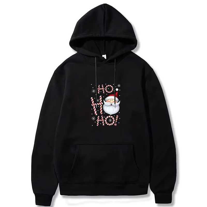 Christmas Santa Claus Print Sweat à capuche Hommes Femmes Sweat à stress surdimensionné décontracté Sweetwered SweetShirts Y2K Pullover Unisexe V